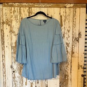 J. Jill Light Blue Blouse with Bell Sleeves